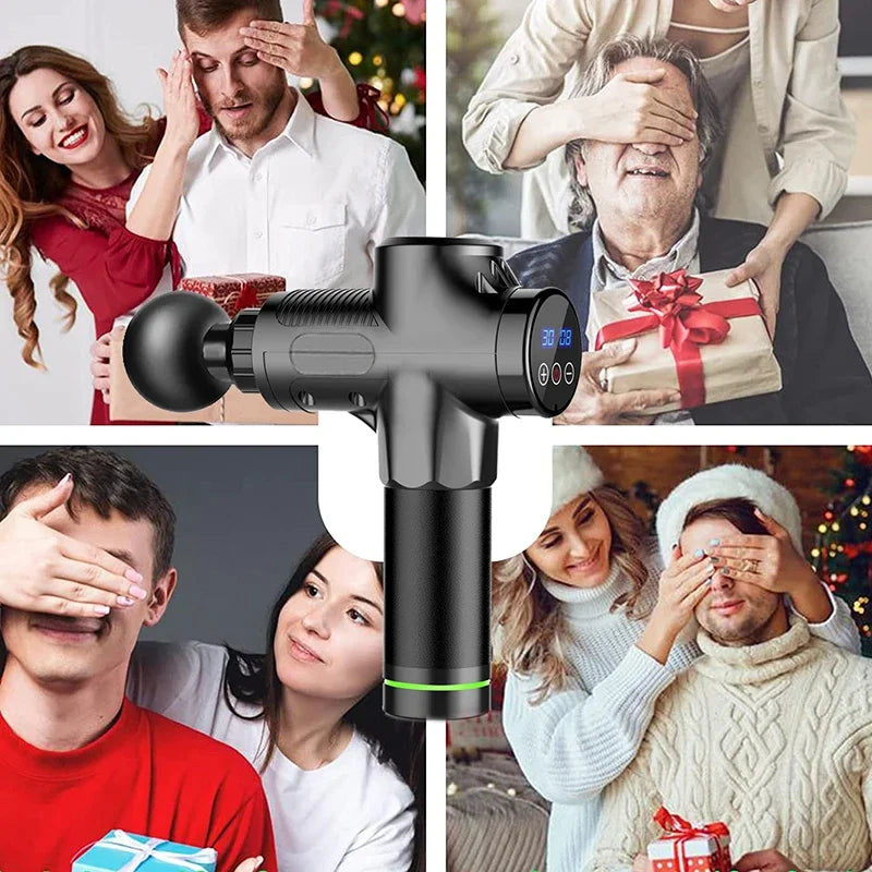 Deep Muscle Massage Gun Electric Percussion Pistol Massager for Body Neck Back Leg Fitness Tool 30 Levels Deep Muscle Massage Gu