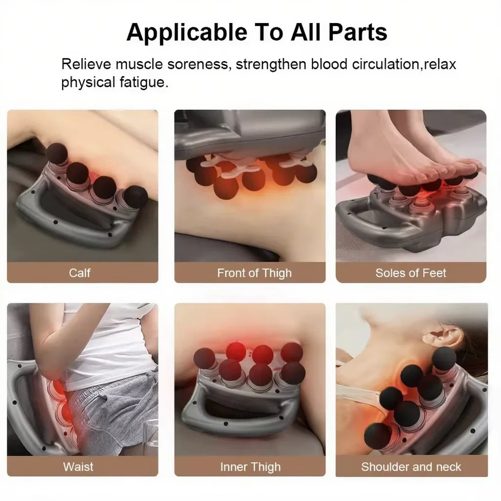 Fascia Gun 16-Head Muscle Massage Gun Professional Body Leg Back Shoulder Waist Fascia Gun High Frequency Vibration Massager Gun