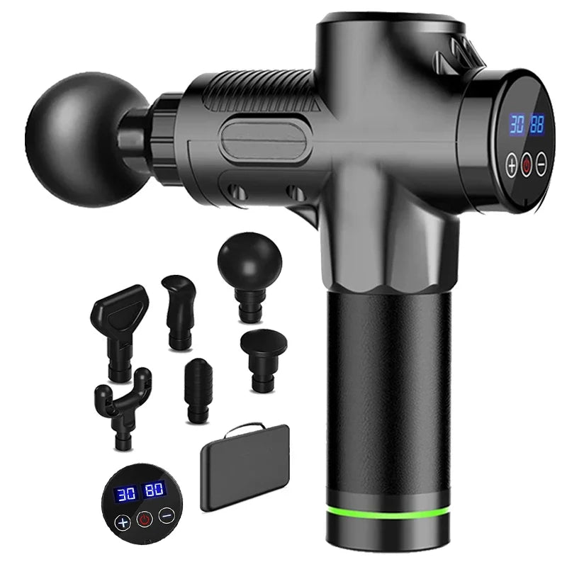 Deep Muscle Massage Gun Electric Percussion Pistol Massager for Body Neck Back Leg Fitness Tool 30 Levels Deep Muscle Massage Gu